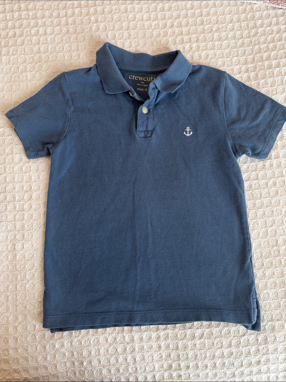 Crewcuts Sea-Blue Polo with White Anchor Accent